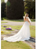 Light Gray Lace Tulle Sexy Wedding Dress